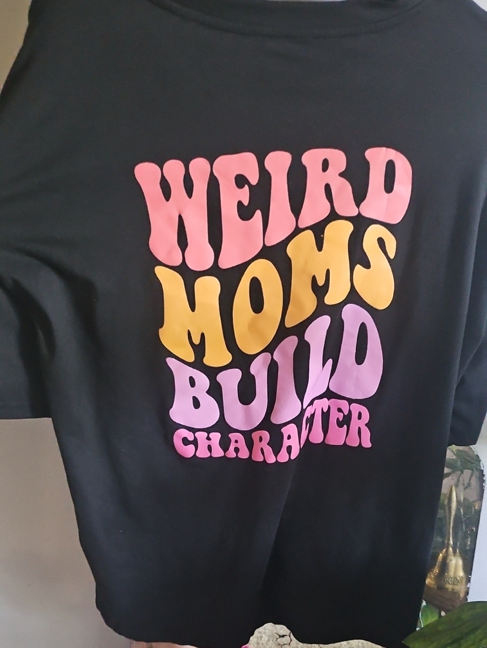 Moms Black Graphic Tee - Weird Moms Build Character